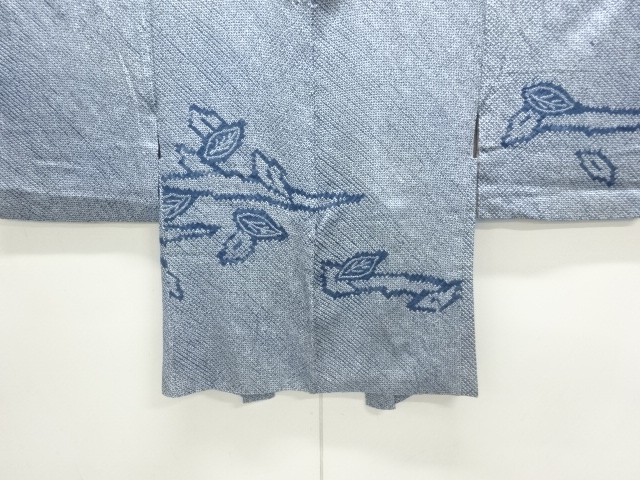 JAPANESE KIMONO / ANTIQUE HAORI / SILK / ALL SHIBORI / BRANCH LEAVES